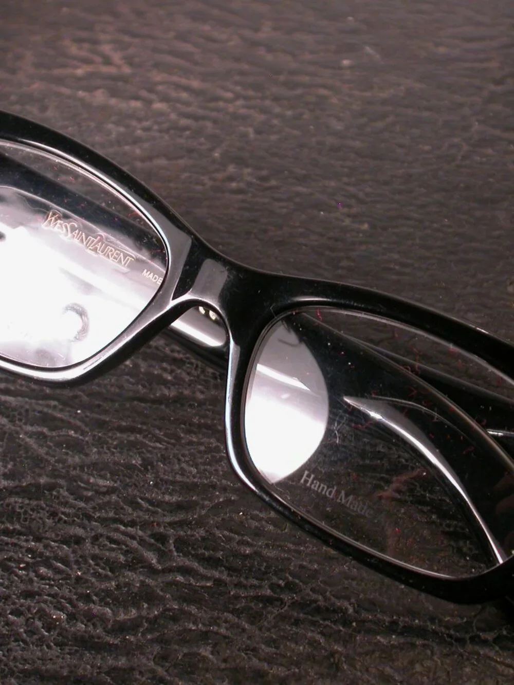 Authentic Yves Saint Laurent Jet Black WIDE Luxury Eyeglasses Made in Italy